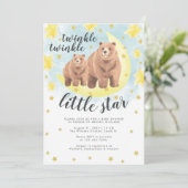 キュートベアーズ金ゴールドキラキラ星ベビーシャワー 招待状 (スタンド正面)