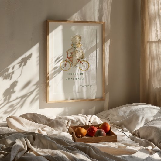キュートベアーバイブル聖句ウォールアートプリント ポスター