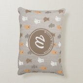 キュートベアーパターンイニシャルモノグラム アクセントクッション (裏面(縦))