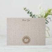 キュートベアーパターンイニシャルモノグラム サンキューカード (スタンド正面)