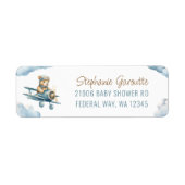 キュートベアーフライトブルーボーイ差出人住所 ラベル (正面)