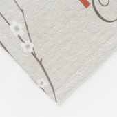 キュートベアーベビーガール誕生統計Saumon Gray フリースブランケット (角)