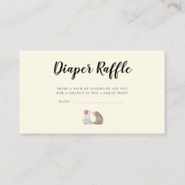 キュートベアーベビーシャワーおむつラッフルチケット エンクロージャーカード
