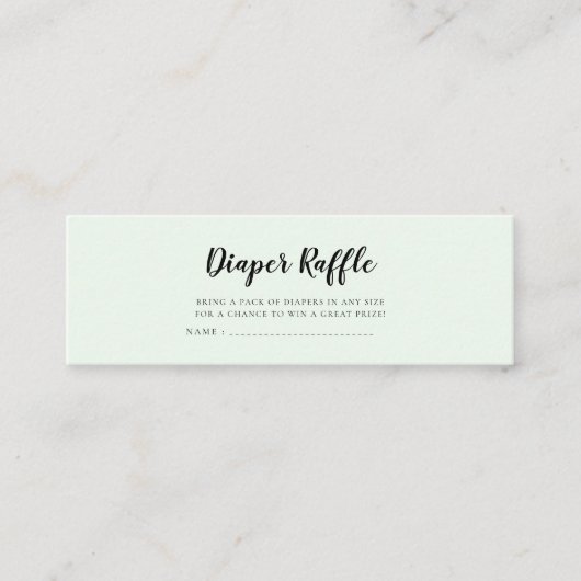 キュートベアーベビーシャワーおむつラッフルチケット スキニー名刺 (正面)