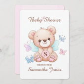 キュートベアーベビーシャワー招待状 招待状 (正面/裏面)