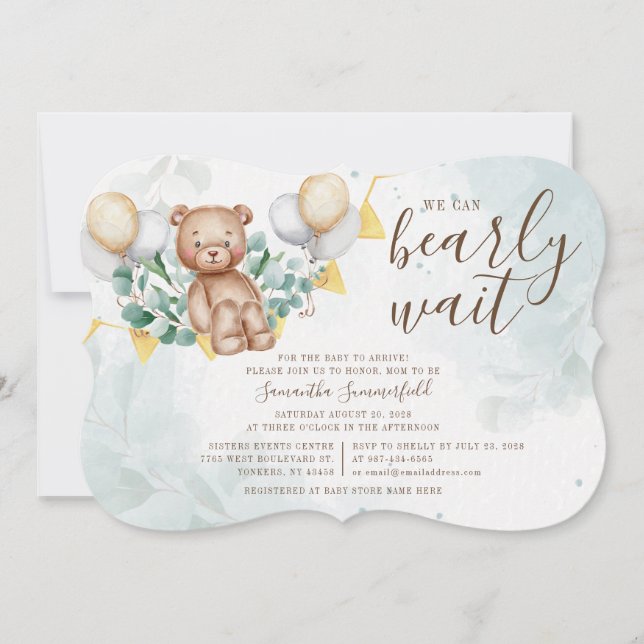 キュートベアーユーカリ植物性バルーンベビーシャワー (正面)