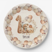 キュートベアー秋1日紙プレート ペーパープレート (正面)