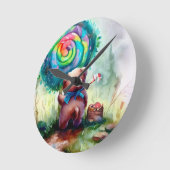 キュートベア子供部屋時計 ラウンド壁時計 (傾斜)