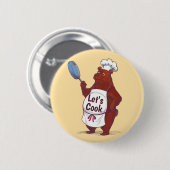 キュートベア料理レッツシェフギフト 缶バッジ (正面&裏面)