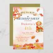 キュートベア秋秋の誕生日パーティーの招待状2 招待状 (正面/裏面)