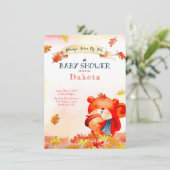 キュートベア秋秋ベビーシャワー招待状 招待状 (スタンド正面)