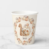 キュートベア秋1日紙カップ 紙コップ (裏面)