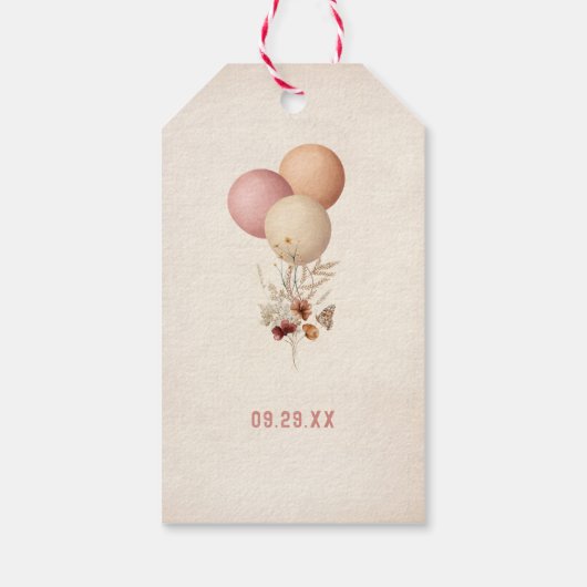 キュートベア秋1歳の誕生日ガールサンキュー ギフトタグ (裏面)