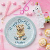 キュートベア誕生日 ペーパープレート (パーティー)