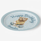 キュートベア誕生日 ペーパープレート (アングル)