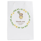 キュートベア誕生日 ミディアムペーパーバッグ (正面)