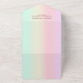 キュートベア遊ギターフローラウォーター色ベビーシャワー オールインワン招待状 (外側)