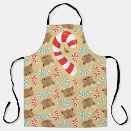 キュートベア顔とクリスマスキャニカン エプロン