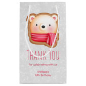 キュートベア顔レッドスカーフ&ロージー頬ありがとう スモールペーパーバッグ (裏面)