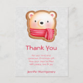 キュートベア顔レッドスカーフ&ロージー頬ありがとう ポストカード (正面)