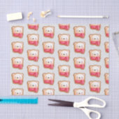 キュートベア顔レッドスカーフ&ロージー頬パターン 薄葉紙 (クラフト)