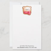 キュートベア顔レッドスカーフ&ローズチーククリスマス (正面)