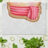 キュートベア顔レッドスカーフ&ローズチーククリスマス キッチンタオル (折り畳み)