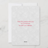 キュートベア顔レッドスカーフ&ローズチーククリスマス シーズンカード (裏面)