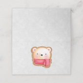 キュートベア顔レッドスカーフ&ローズチーククリスマス プレイスカード (外部開封)