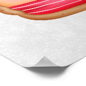 キュートベア顔レッドスカーフ&ローズチーククリスマス ポスター (角)