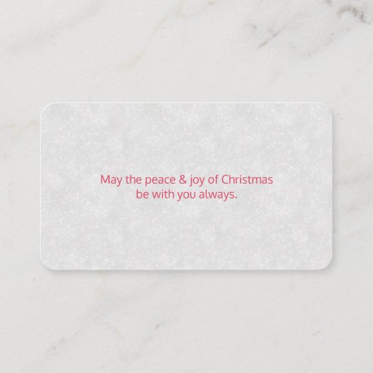 キュートベア顔レッドスカーフ&ローズチーククリスマス 名刺 (裏面)