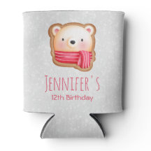 キュートベア顔レッドスカーフ&ローズチーク誕生日