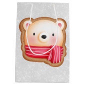 キュートベア顔レッドスカーフ&ローズチーク ミディアムペーパーバッグ (裏面)