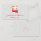 キュートベア顔レッドスカーフ&ローズチーク 名刺 (正面/裏面)