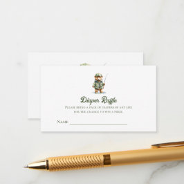 キュートベア魚釣りおむつラッフルチケット エンクロージャーカード