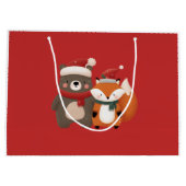 キュートベア&キツネクリスマス抱き枕 ラージペーパーバッグ (裏面)
