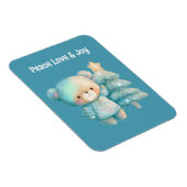 キュートベア&クリスマスツリーホリデイティール(緑がかった色) マグネット (右側)