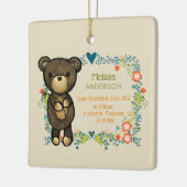 キュートベア&フローラリースベビー誕生 セラミックオーナメント (左)