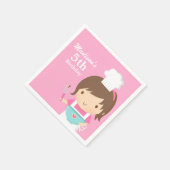 キュートベイカーシェフガール料理ベーキング誕生日パーティー スタンダードカクテルナプキン (角)