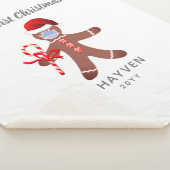 キュートベイビー初めてのクリスマスジンジャーブレッドモノグラム シェルパブランケット (3/4)