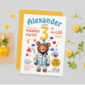 キュートベカラフルアーパジャマ誕生日水彩 招待状