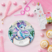 キュートベビーアイスラゴン誕生日 ペーパープレート (パーティー)