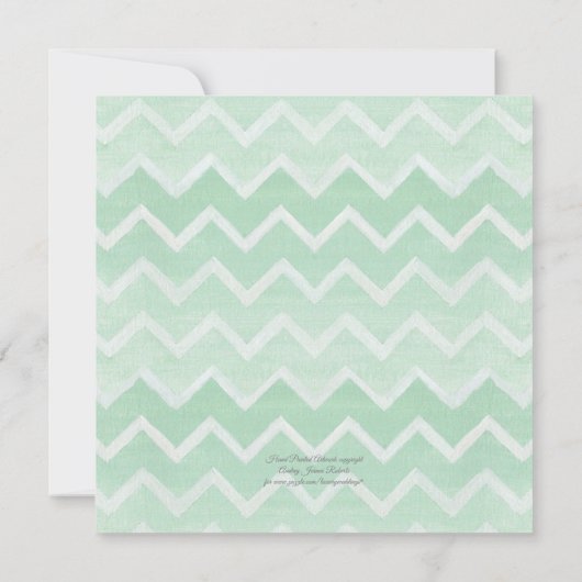 キュートベビーエレファントリースフローラシェブロンパターン 招待状 (裏面)