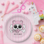 キュートベビーガールスカル ペーパープレート (パーティー)