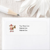 キュートベビーガール&ホースポニーカスタムウェスタン ラベル (インサイチュ)