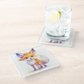 キュートベビーキツネコースター ガラスコースター (アングル)