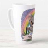 キュートベビーコアラレインボー名前をカスタムする カフェラテマグ (左アングル)