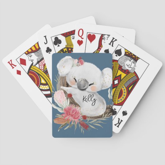 キュートベビーコアラ金ゴールドスペックル名前をカスタムする トランプ (裏面)