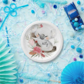 キュートベビーコアラ金ゴールドスペックル名前をカスタムする ペーパープレート (パーティー)