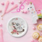 キュートベビーコアラ金ゴールドスペックル名前をカスタムする ペーパープレート (パーティー)